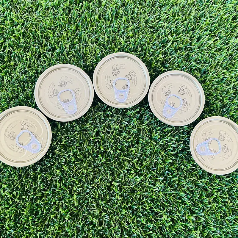 Tinplate easy open end with soft-touch plastic ring for tea tin canister